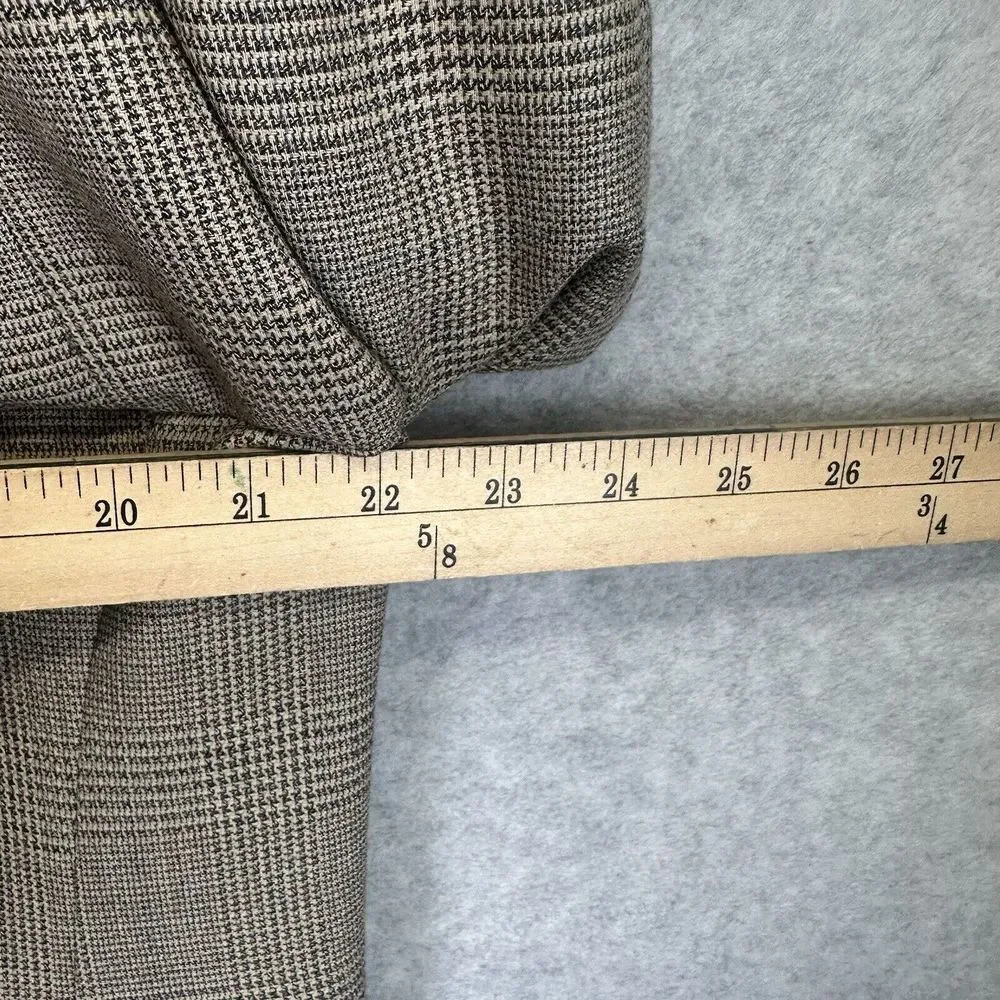 Hart Schaffner Marx Sport‎ Coat Men 46L Brown Plaid Wool Union Made USA Career